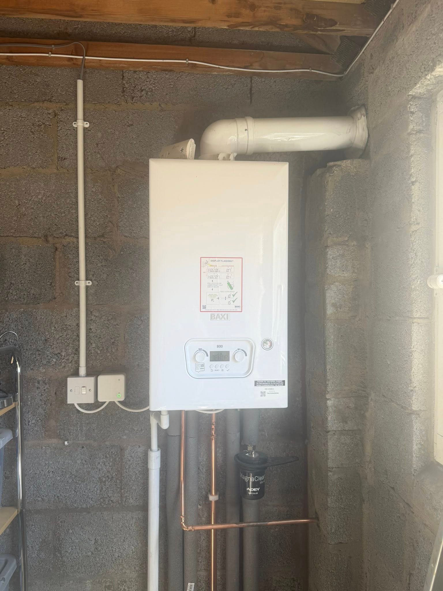 Utility-room boiler installation