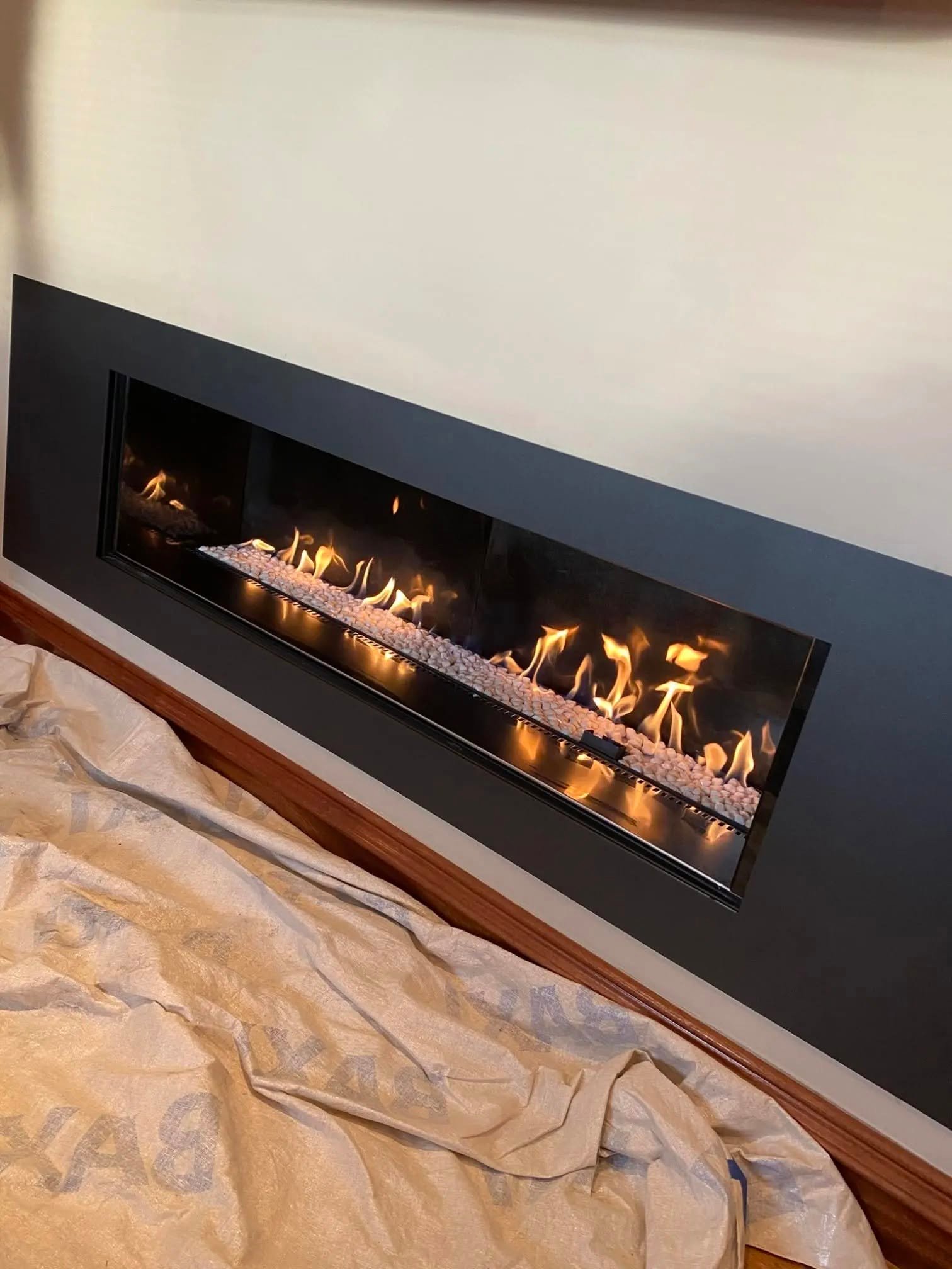 Recessed gas fire installation completed in Fife